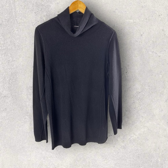 J. Jill Sweaters - J. Jill Sweater Italian Yarn Wool Cashmere Turtleneck Tunic Black Size Large